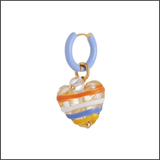 Candy Stripe Heart Earrings