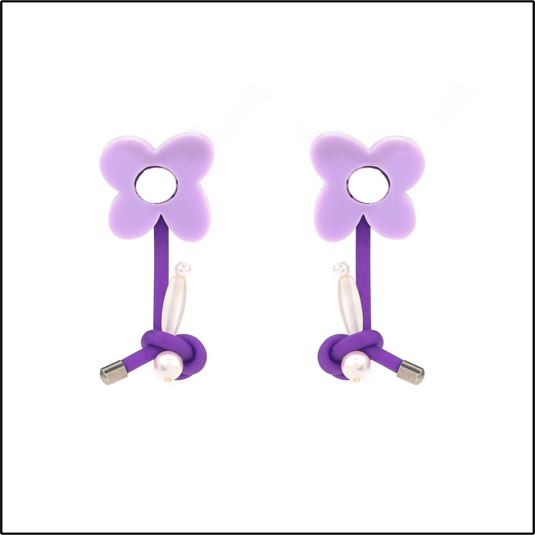 Violet Bloom Knot Earrings