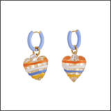 Candy Stripe Heart Earrings