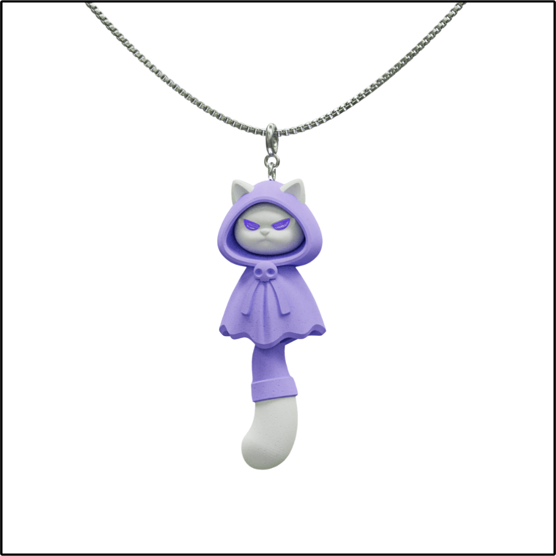 Grumpy Hood Cat Necklace