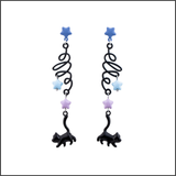 Midnight Stroll Cat Earrings
