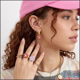 Electric Bloom Heart Earrings