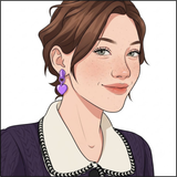 Lavender Zip Heart Earrings