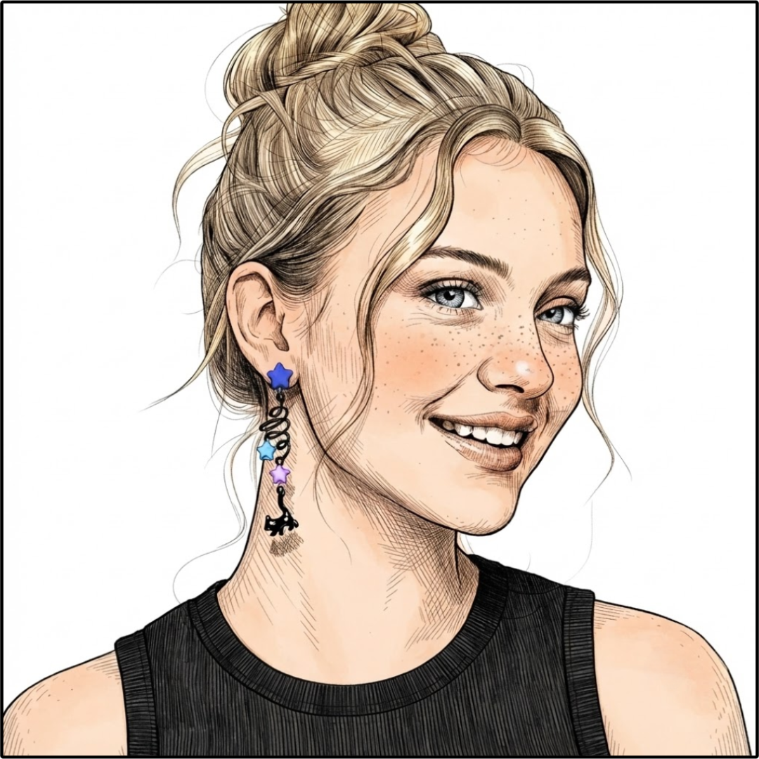 Midnight Stroll Cat Earrings