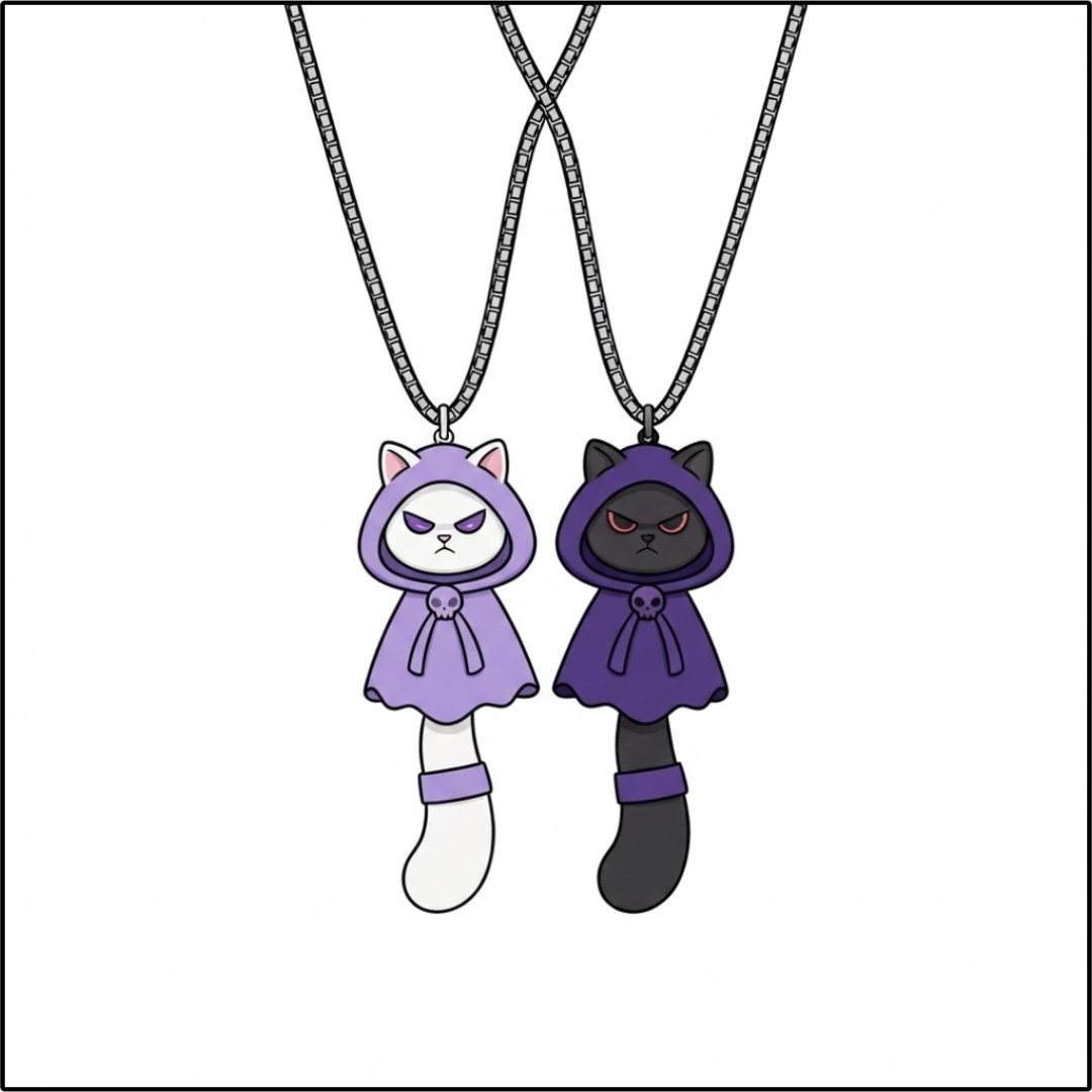 Grumpy Hood Cat Necklace