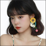 Sunflower Cat Earrings