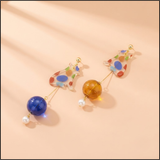 Marble Cat Hoop Earrings