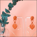 Tangerine Zip Heart Earrings