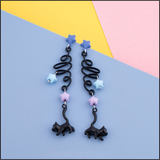 Midnight Stroll Cat Earrings