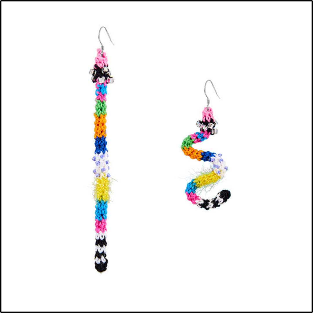 Rainbow Worm Earrings