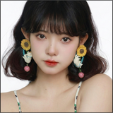 Sunflower Cat Earrings