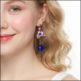 Marble Cat Hoop Earrings