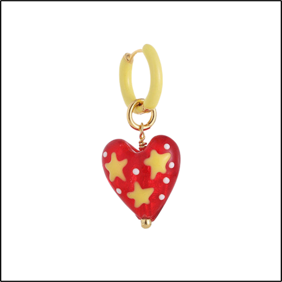 Shooting Star Heart Earrings