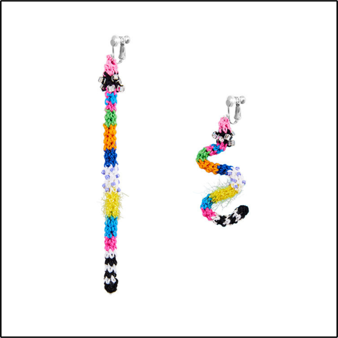 Rainbow Worm Earrings