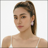 Pop Circle Drop Earrings - Lilac