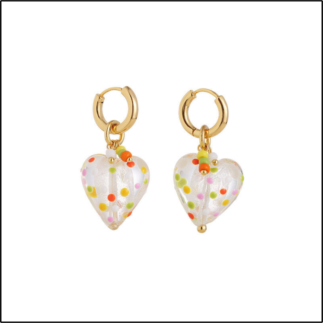 Funfetti Heart Earrings