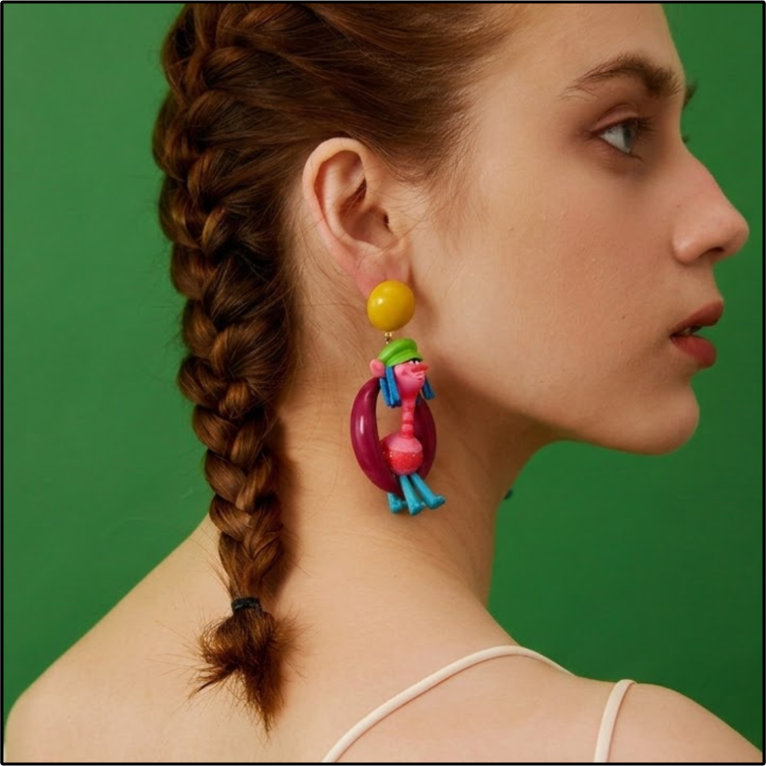 Yellow Ring Troll Earrings