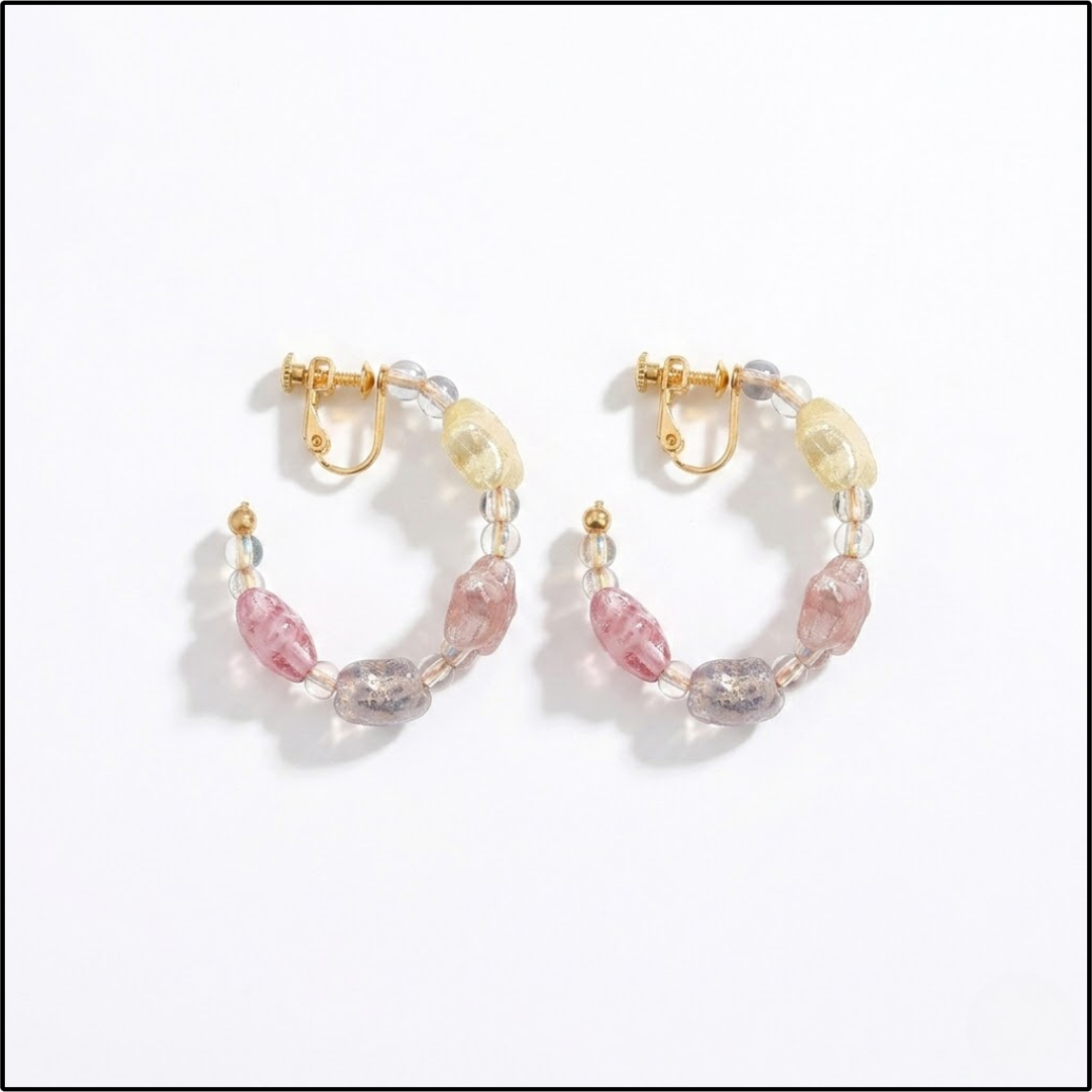 Pastel Star Hoop Earrings