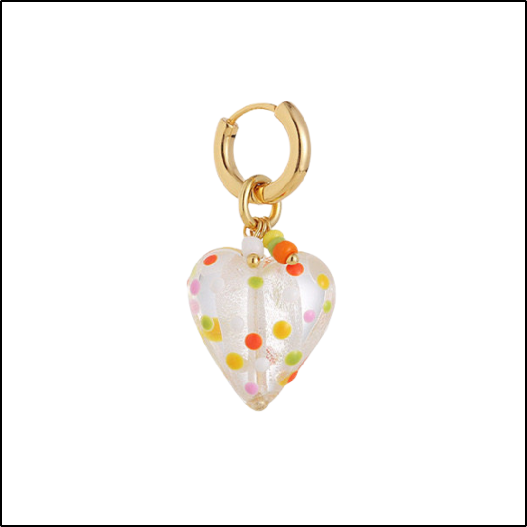 Funfetti Heart Earrings
