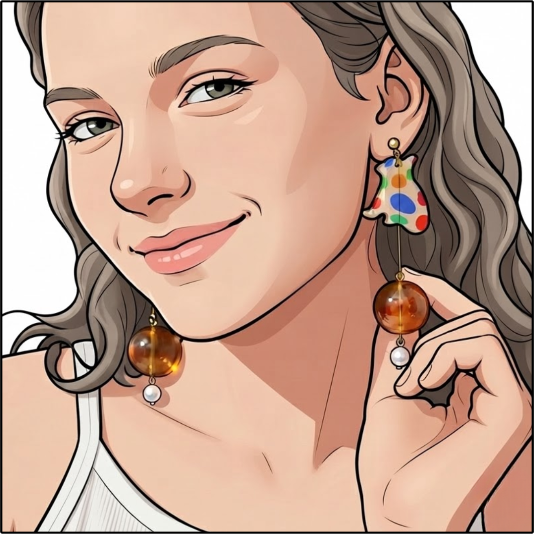 Marble Cat Hoop Earrings
