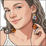 Marble Cat Hoop Earrings