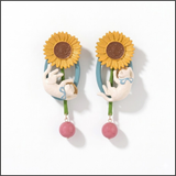 Sunflower Cat Earrings