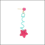 Mint Star Twirl Earrings