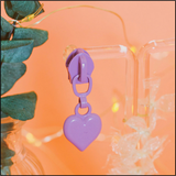 Lavender Zip Heart Earrings