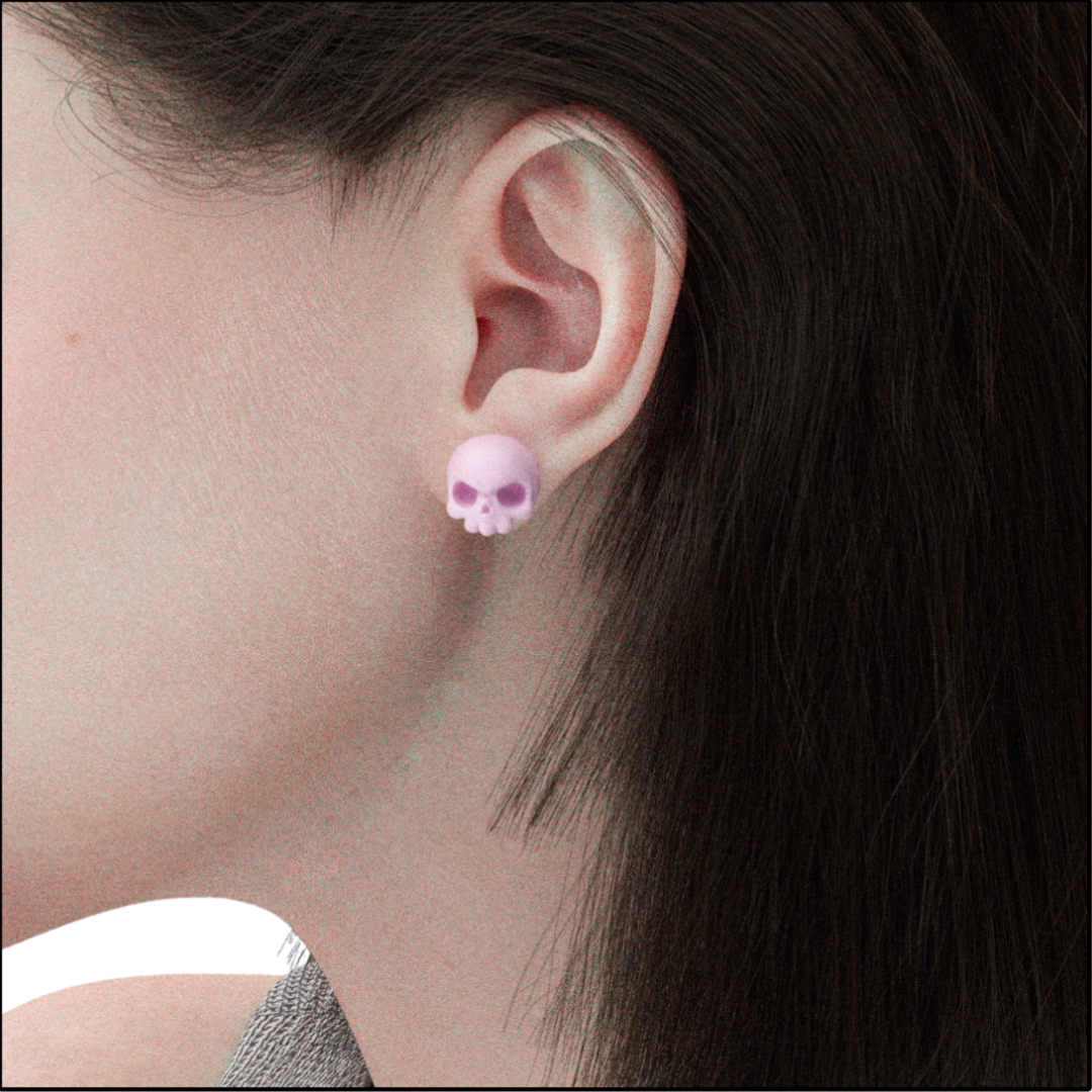 Blush Skull Earrings