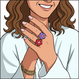 Electric Bloom Heart Ring