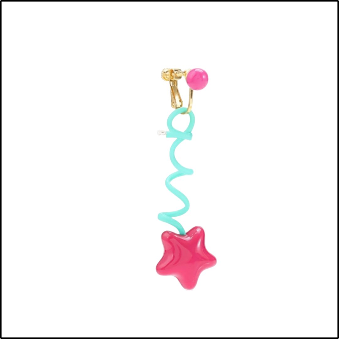 Mint Star Twirl Earrings