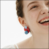 Pop Circle Drop Earrings - Ruby