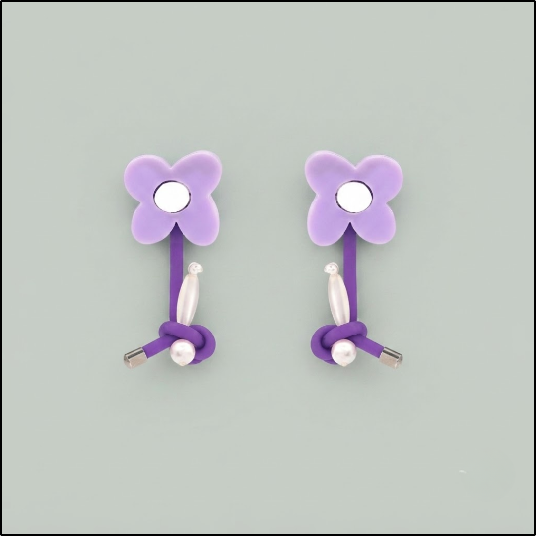 Violet Bloom Knot Earrings