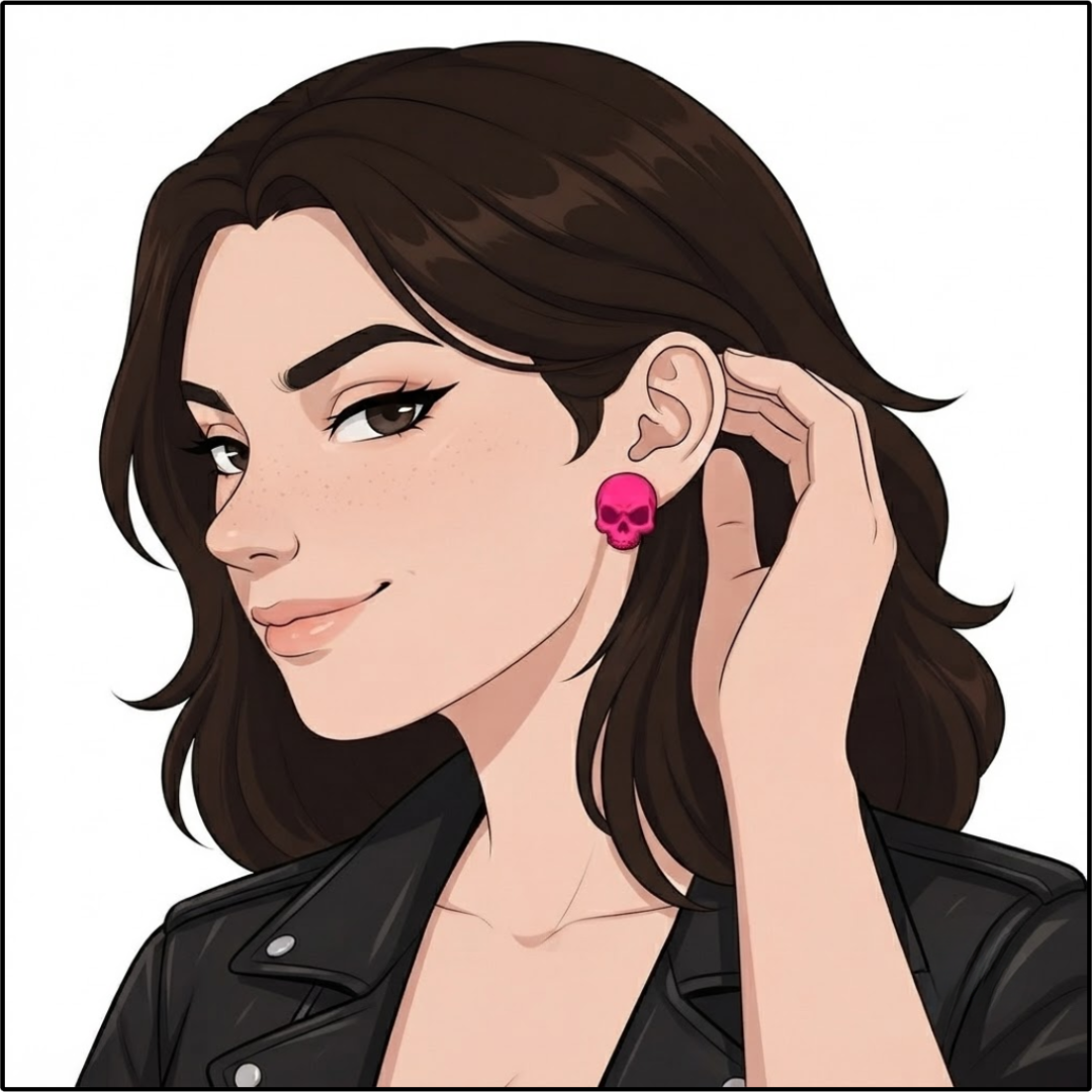 Chalk Skull Earrings