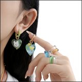 Honey Bunny Heart Earrings