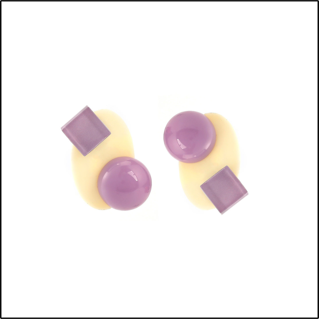 Pop Circle Drop Earrings - Lilac
