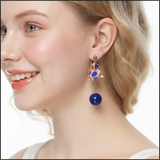 Marble Cat Hoop Earrings