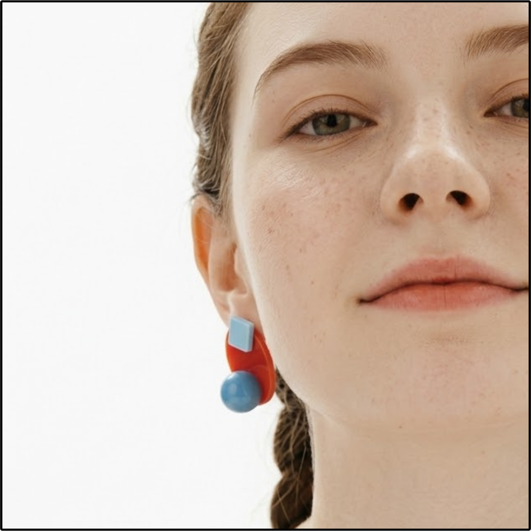 Pop Circle Drop Earrings - Ruby