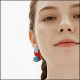 Pop Circle Drop Earrings - Ruby