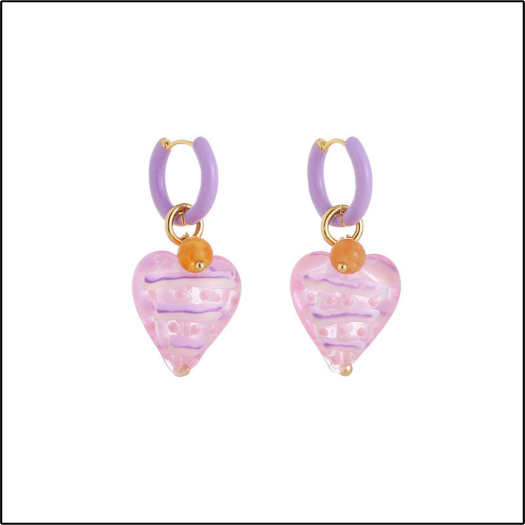 Taffy Heart Earrings