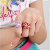 Electric Bloom Heart Ring