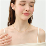 Rainbow Dot Gold Necklace