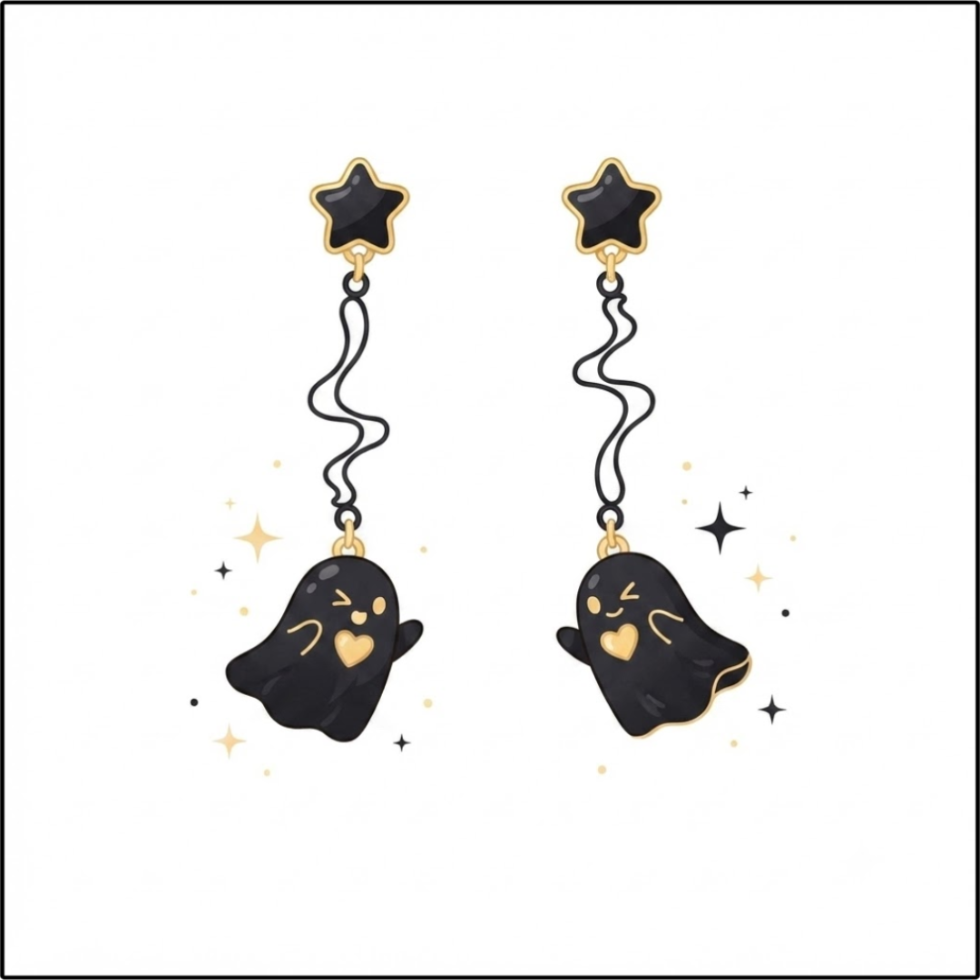 Heartbeat Ghost Earrings