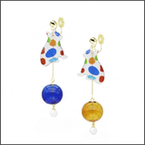 Marble Cat Hoop Earrings