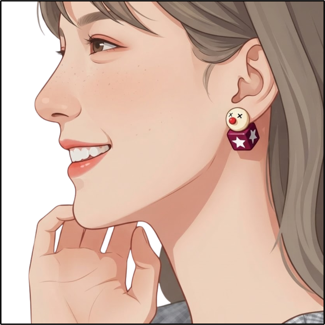 Pierrot Dice Earrings
