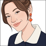 Tangerine Zip Heart Earrings
