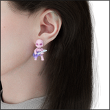 Rocker Bones Earring - Pink