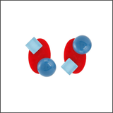 Pop Circle Drop Earrings - Ruby