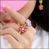 Electric Bloom Heart Ring