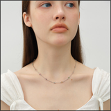 Rainbow Dot Silver Necklace